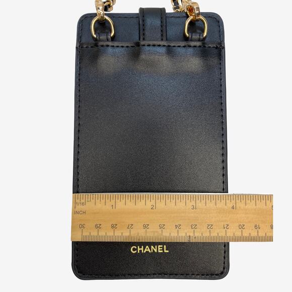 Coco Crush Style Black Phone Holder Crossbody With Chain Two Card Slots New - Picture 14 of 14